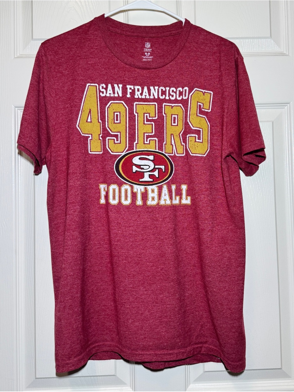 NFL Team Apparel San Francisco 49ers Football T-Shirt Heathered Red Men’s M